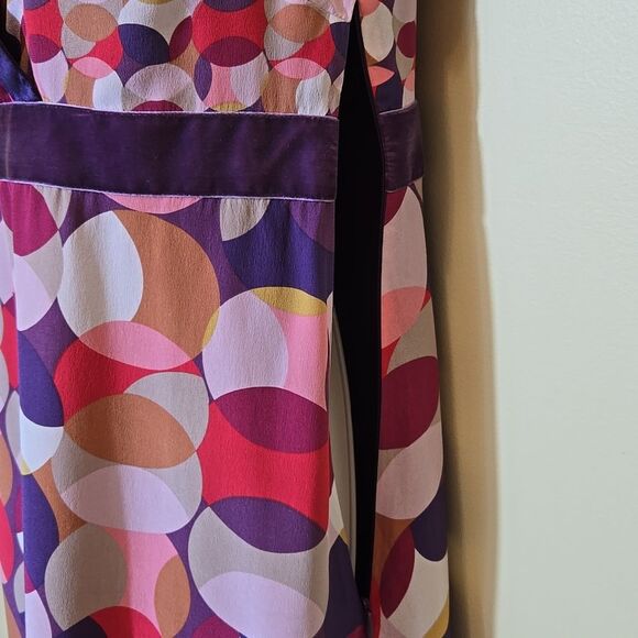 Boden Limited Edition Y2K Silk Babydoll Dress Size 6 Geometric Rockabilly Retro - Picture 4 of 16